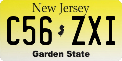NJ license plate C56ZXI