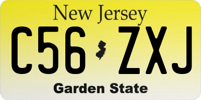 NJ license plate C56ZXJ