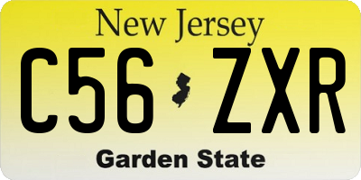 NJ license plate C56ZXR