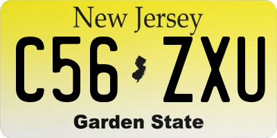 NJ license plate C56ZXU