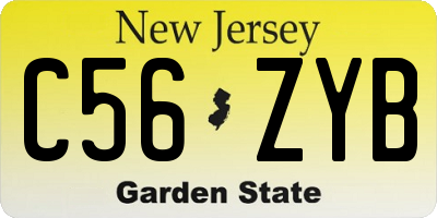NJ license plate C56ZYB