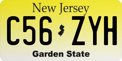 NJ license plate C56ZYH
