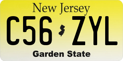 NJ license plate C56ZYL