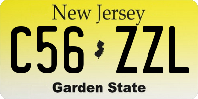 NJ license plate C56ZZL