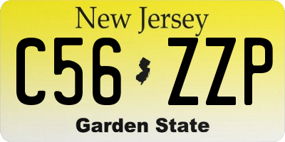 NJ license plate C56ZZP