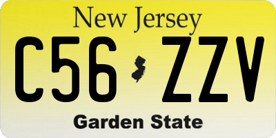NJ license plate C56ZZV