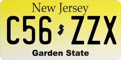 NJ license plate C56ZZX