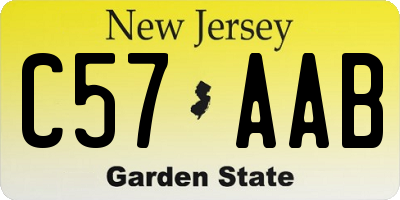 NJ license plate C57AAB