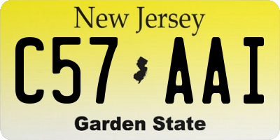 NJ license plate C57AAI