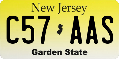 NJ license plate C57AAS