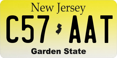 NJ license plate C57AAT