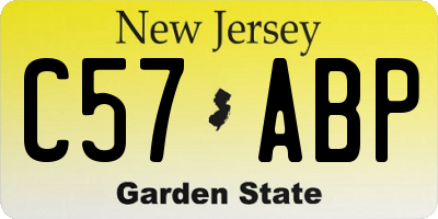 NJ license plate C57ABP