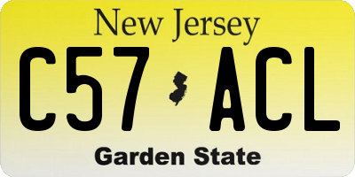 NJ license plate C57ACL