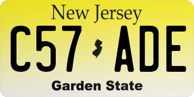NJ license plate C57ADE