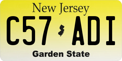 NJ license plate C57ADI