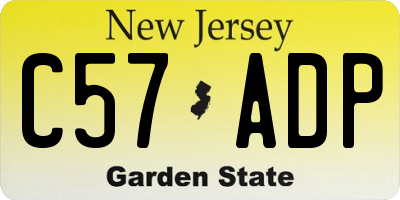 NJ license plate C57ADP