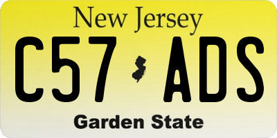 NJ license plate C57ADS