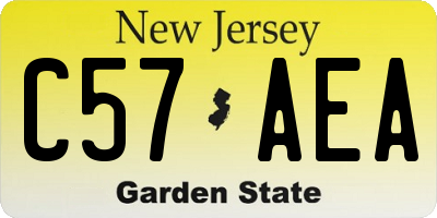 NJ license plate C57AEA
