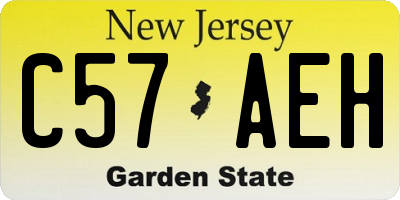 NJ license plate C57AEH