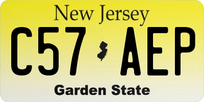 NJ license plate C57AEP