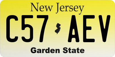NJ license plate C57AEV