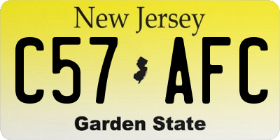 NJ license plate C57AFC