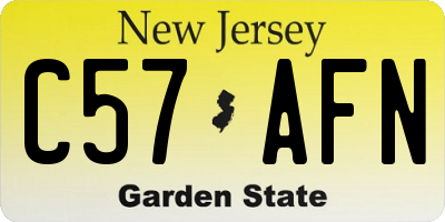 NJ license plate C57AFN
