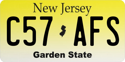 NJ license plate C57AFS