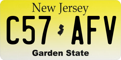 NJ license plate C57AFV