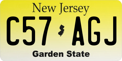 NJ license plate C57AGJ