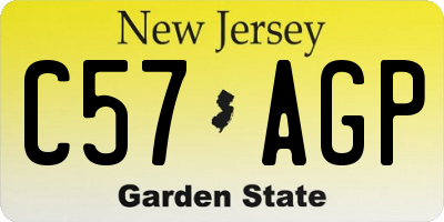 NJ license plate C57AGP