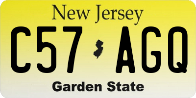 NJ license plate C57AGQ