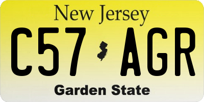 NJ license plate C57AGR
