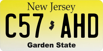 NJ license plate C57AHD