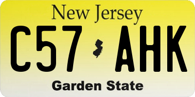 NJ license plate C57AHK