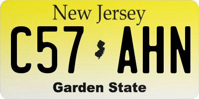NJ license plate C57AHN