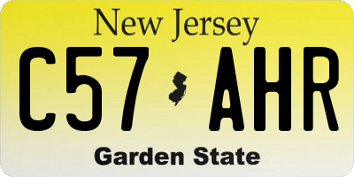 NJ license plate C57AHR