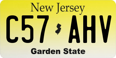 NJ license plate C57AHV