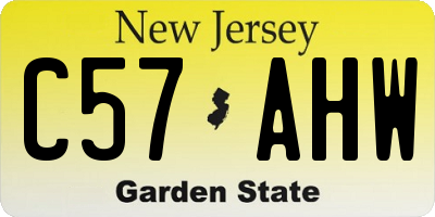 NJ license plate C57AHW