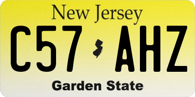 NJ license plate C57AHZ