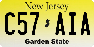 NJ license plate C57AIA