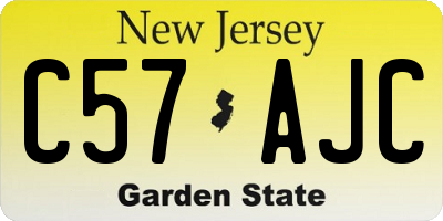 NJ license plate C57AJC