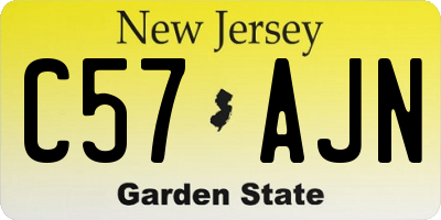 NJ license plate C57AJN
