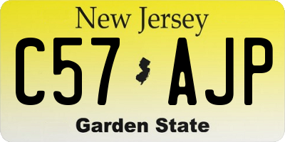 NJ license plate C57AJP