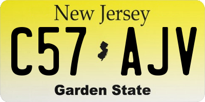 NJ license plate C57AJV