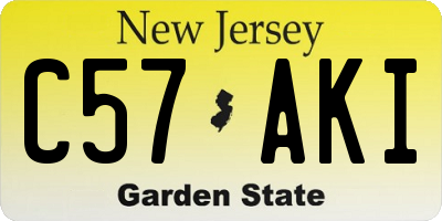 NJ license plate C57AKI