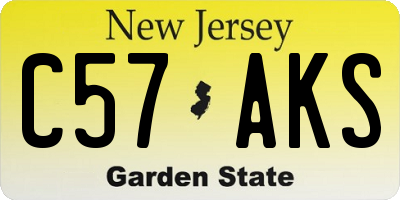 NJ license plate C57AKS