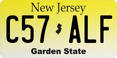 NJ license plate C57ALF