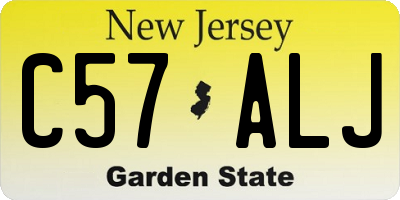 NJ license plate C57ALJ