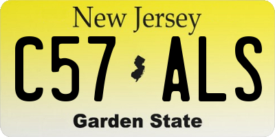 NJ license plate C57ALS